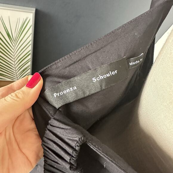 Proenza Schouler Tiered Long Dress Square Neck Poplin Pockets - Picture 10 of 12